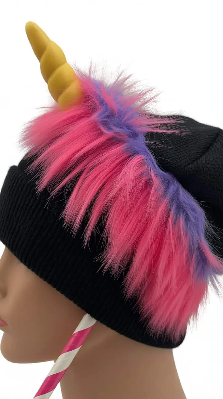 22 Unicorn Hat Crochet Patterns: Create Magical Hats for All Ages 26 a close up photograph of a black knit be rOD2jzfwTfC rQMFmsjDdg 0MSGYfMoTD nxm wB JzQ