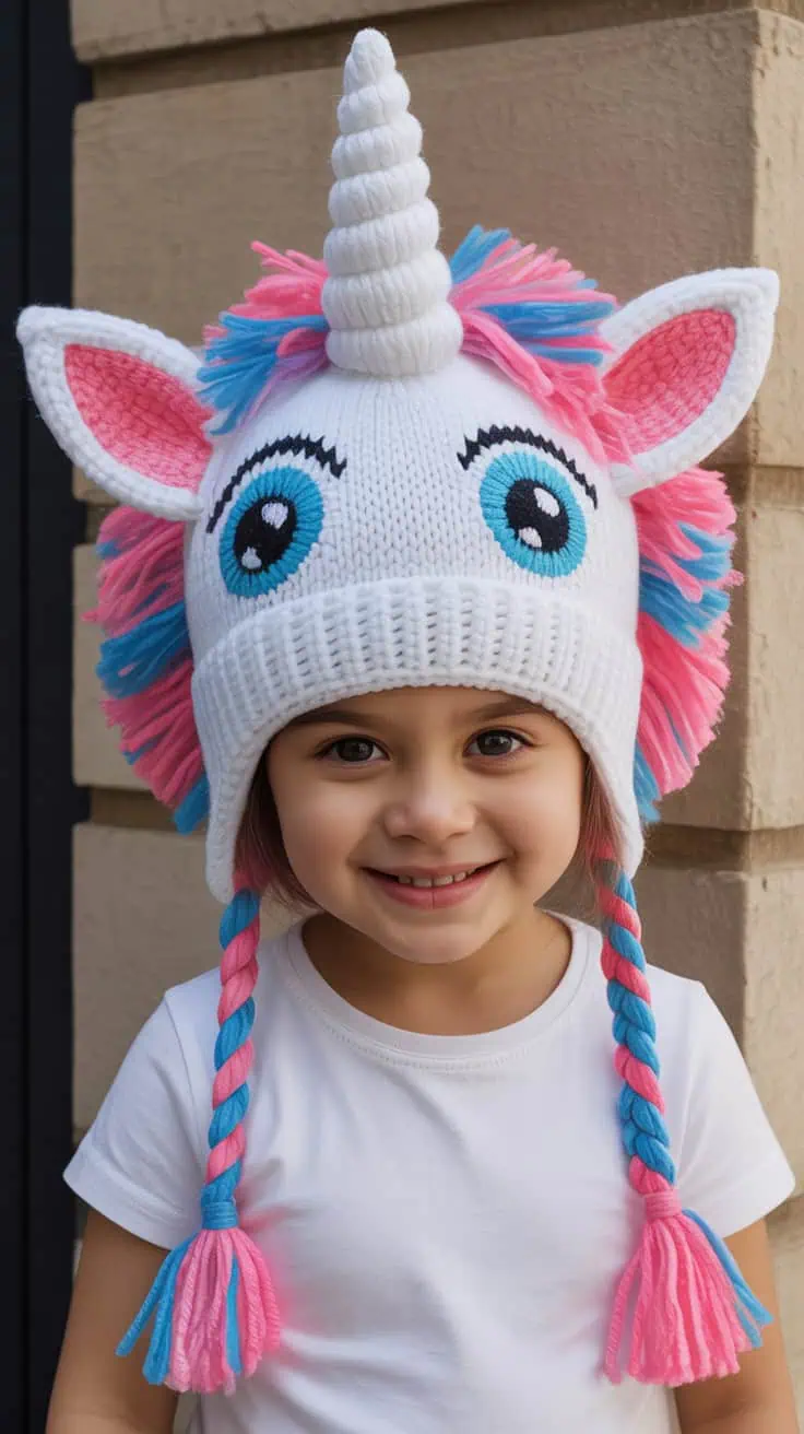 22 Unicorn Hat Crochet Patterns: Create Magical Hats for All Ages 2 a close up photograph of a child wearing Iz 2qjNrQ42ThYP6HaQpdw 9WlFx58PTdSA NBn5Iz3Lg