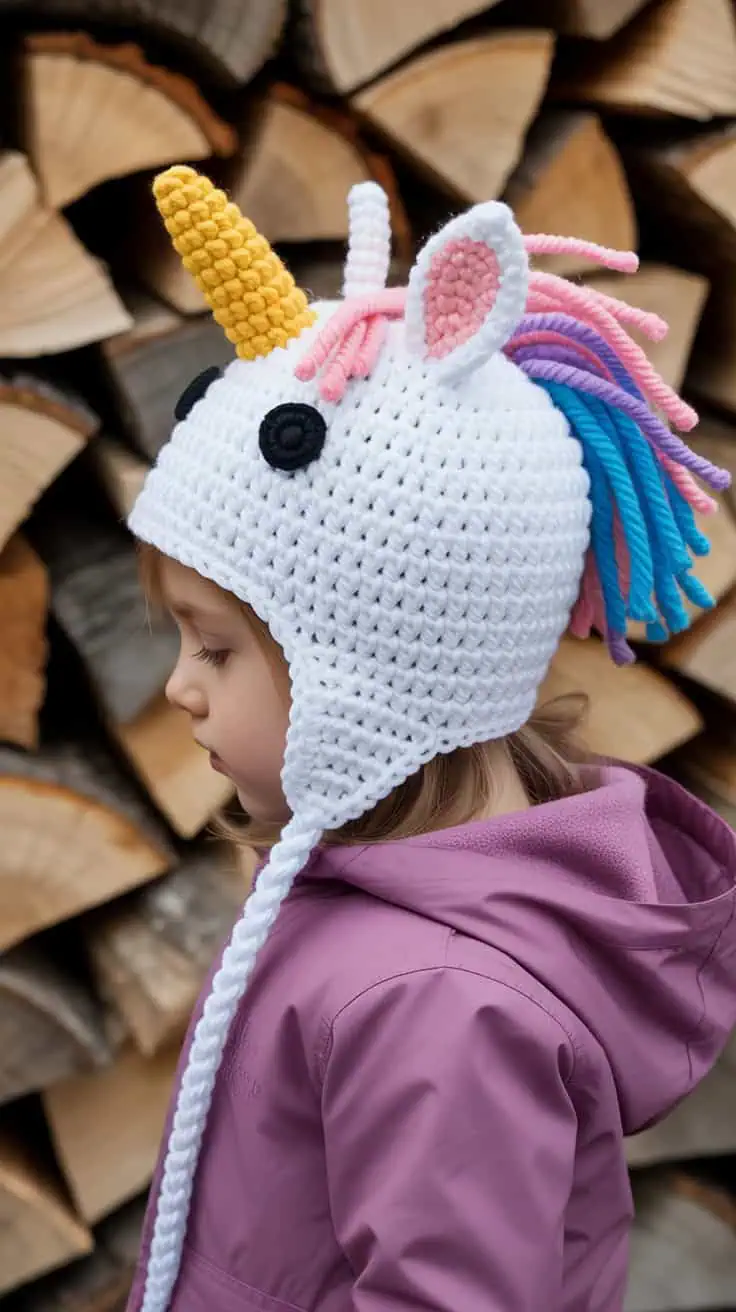 22 Unicorn Hat Crochet Patterns: Create Magical Hats for All Ages 44 a close up photograph of a child wearing LnDc2LBIS W8WjZ00OpG1w NEASzUmZRpuSe8X0fHy3Gw