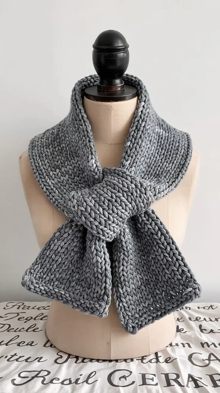 26 Neck Warmer Crochet Patterns: Fashionable DIY Projects for Beginners 14 a close up photograph of a chunky knitte