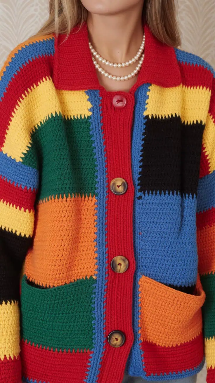 17 Harry Styles Cardigan Crochet Patterns: Customized Comfort for All Fans! 30 a close up photograph of a colorful hand ETZqUyj3QEinC3L8CTcItA Oxn6AD SSauU7ctCuvn rA cover