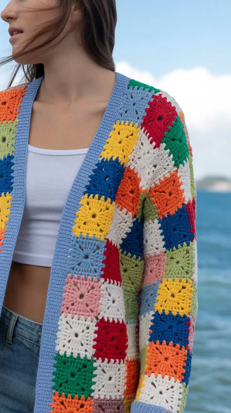 17 Harry Styles Cardigan Crochet Patterns: Customized Comfort for All Fans! 14 a close up photograph of a colorful patc Fzrlo5qeTdyqP cPDqEFeg hmGl4VhPSTe8nR2TihiRAQ