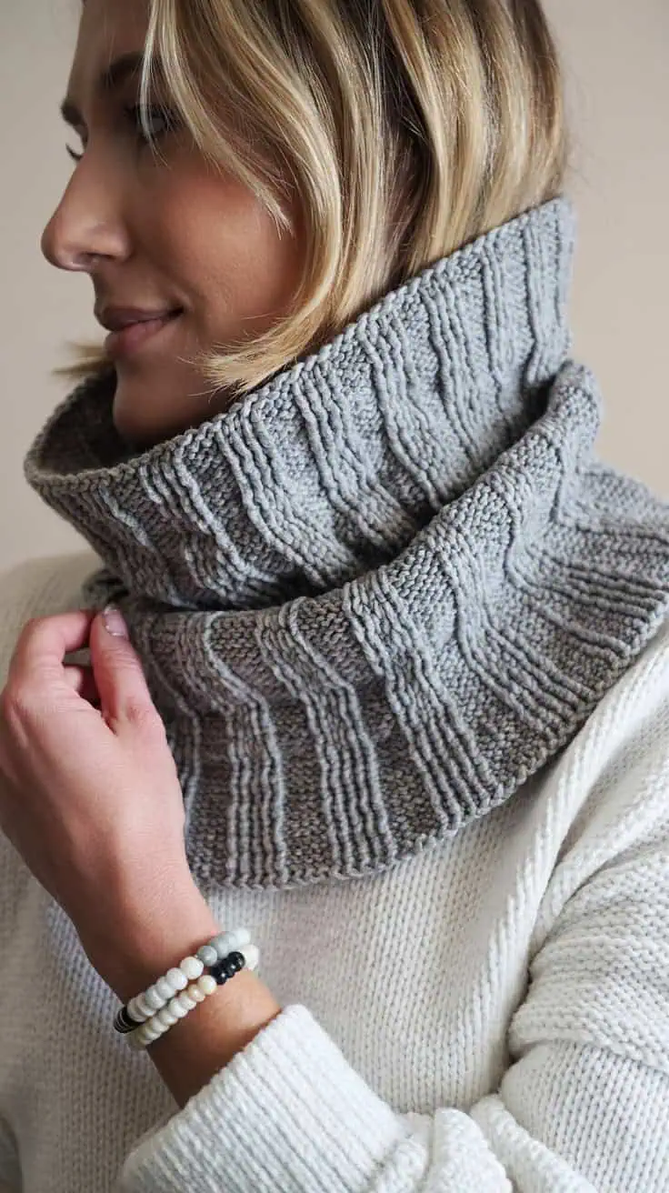 26 Neck Warmer Crochet Patterns: Fashionable DIY Projects for Beginners 42 a close up photograph of a knitted cowl JnqL3CwCQAOc2wH cBNgg 0 CXLwRXSmObQOE0qllFdA