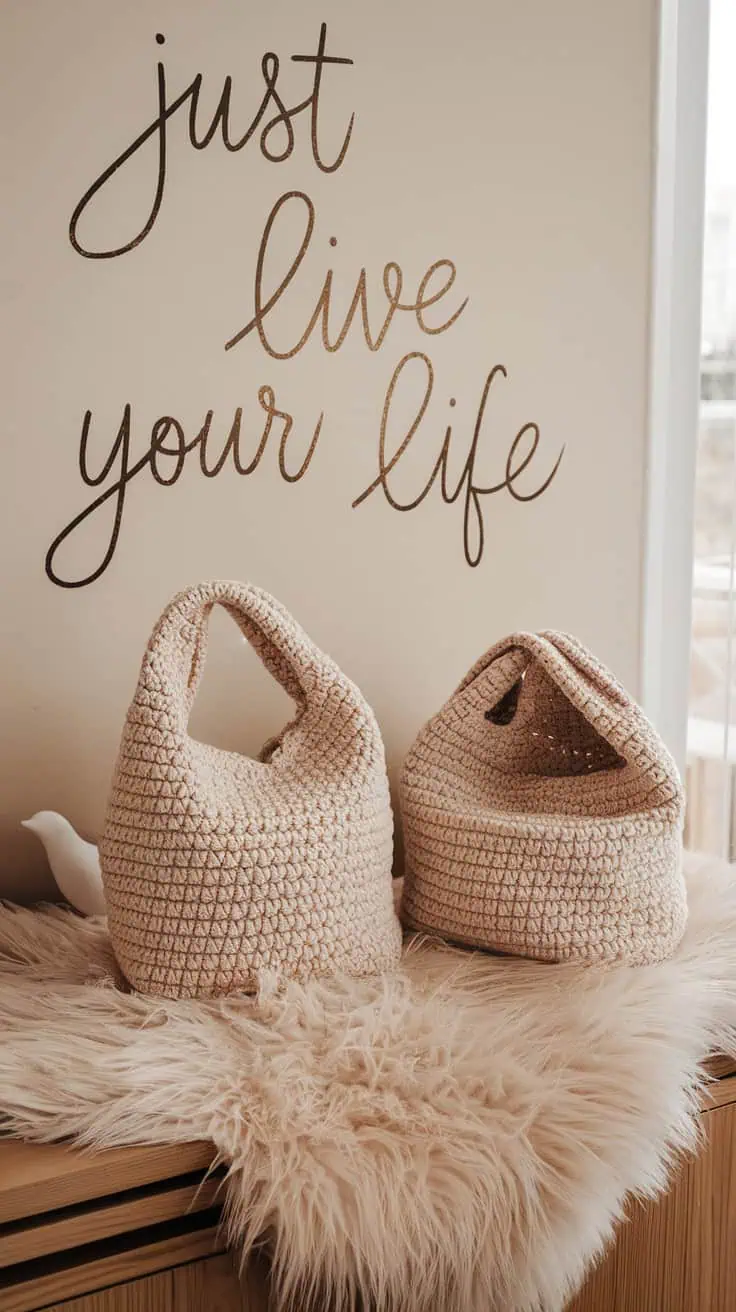 30 Messenger Bag Crochet Patterns: Unleash Your Creativity with Easy DIY Designs 57 a cozy indoor setting with two beige cro bY0TVHTSuiZd BE6PKuuw Au 7BLaoREKMOSgaXy4n4g
