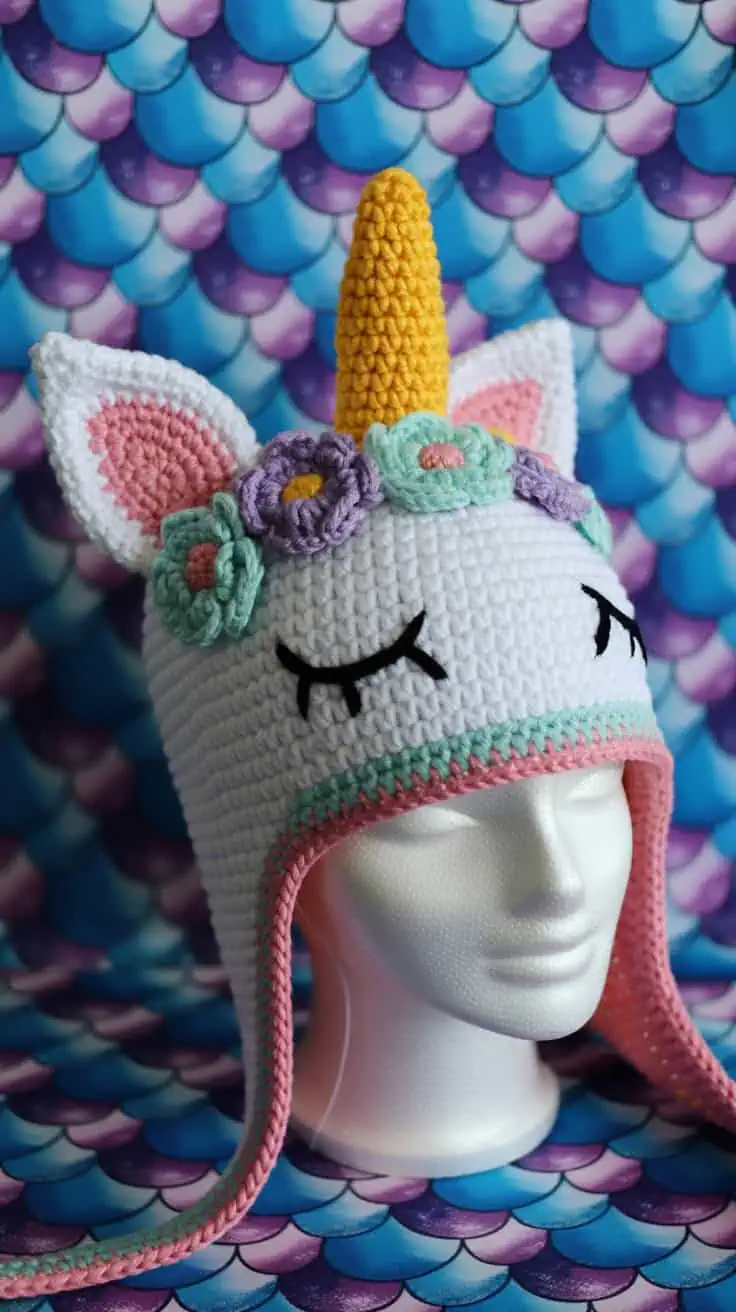 22 Unicorn Hat Crochet Patterns: Create Magical Hats for All Ages 4 a handcrafted crochet unicorn hat displa ja9kmU2wRTmYUeevobi0DQ Bj2yPVqUQ1GUuTbcjaD7OA