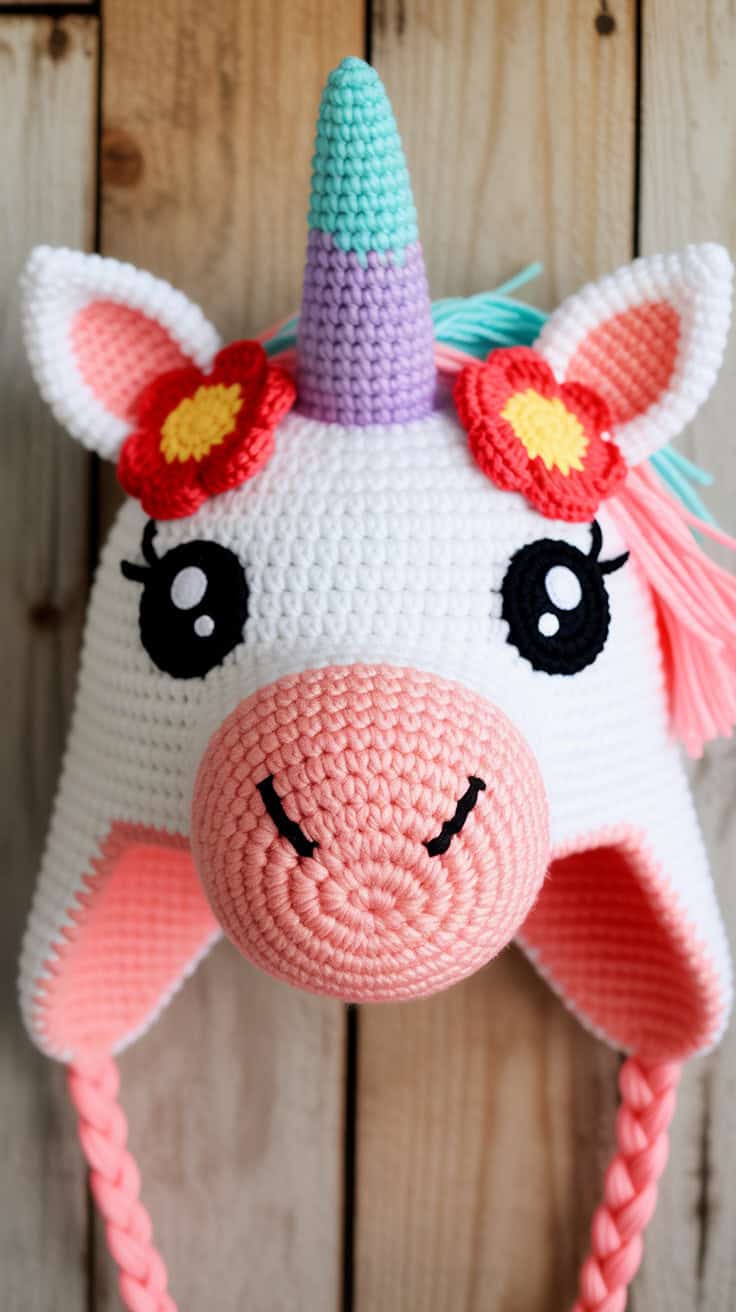 22 Unicorn Hat Crochet Patterns: Create Magical Hats for All Ages 18 a handcrafted crochet unicorn hat photog cna52lvBSe