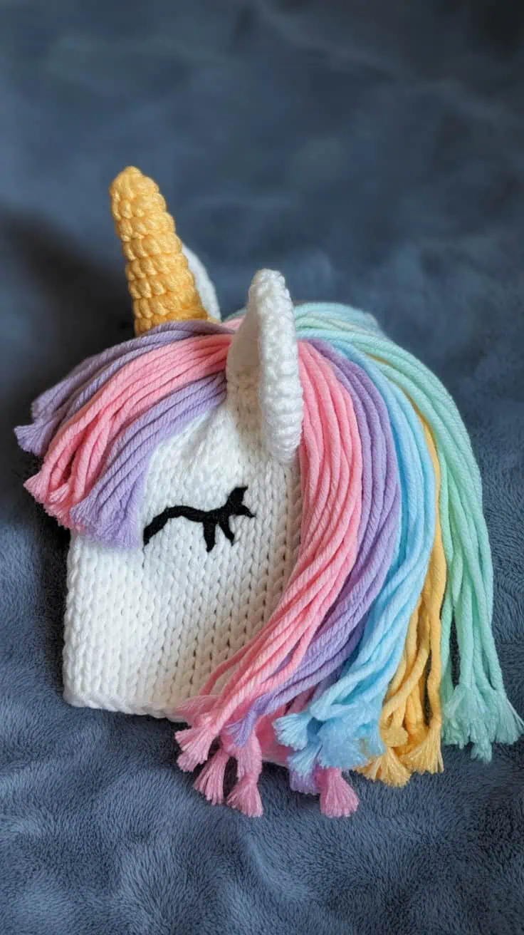 22 Unicorn Hat Crochet Patterns: Create Magical Hats for All Ages 24 a handcrafted unicorn themed beanie