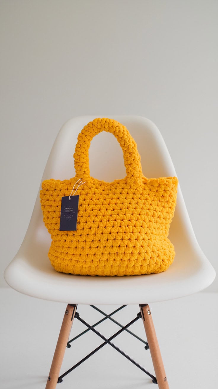 30 Messenger Bag Crochet Patterns: Unleash Your Creativity with Easy DIY Designs 53 a photo of a bright yellow handcrafted b w jZPxEITbWM7SPAtLtoHA lPlTHYNdTCazF5 Z0ZCKXg