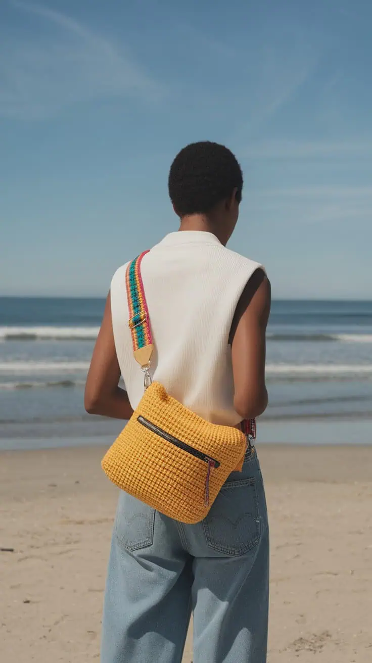 30 Messenger Bag Crochet Patterns: Unleash Your Creativity with Easy DIY Designs 63 a photo of a person standing on a sandy