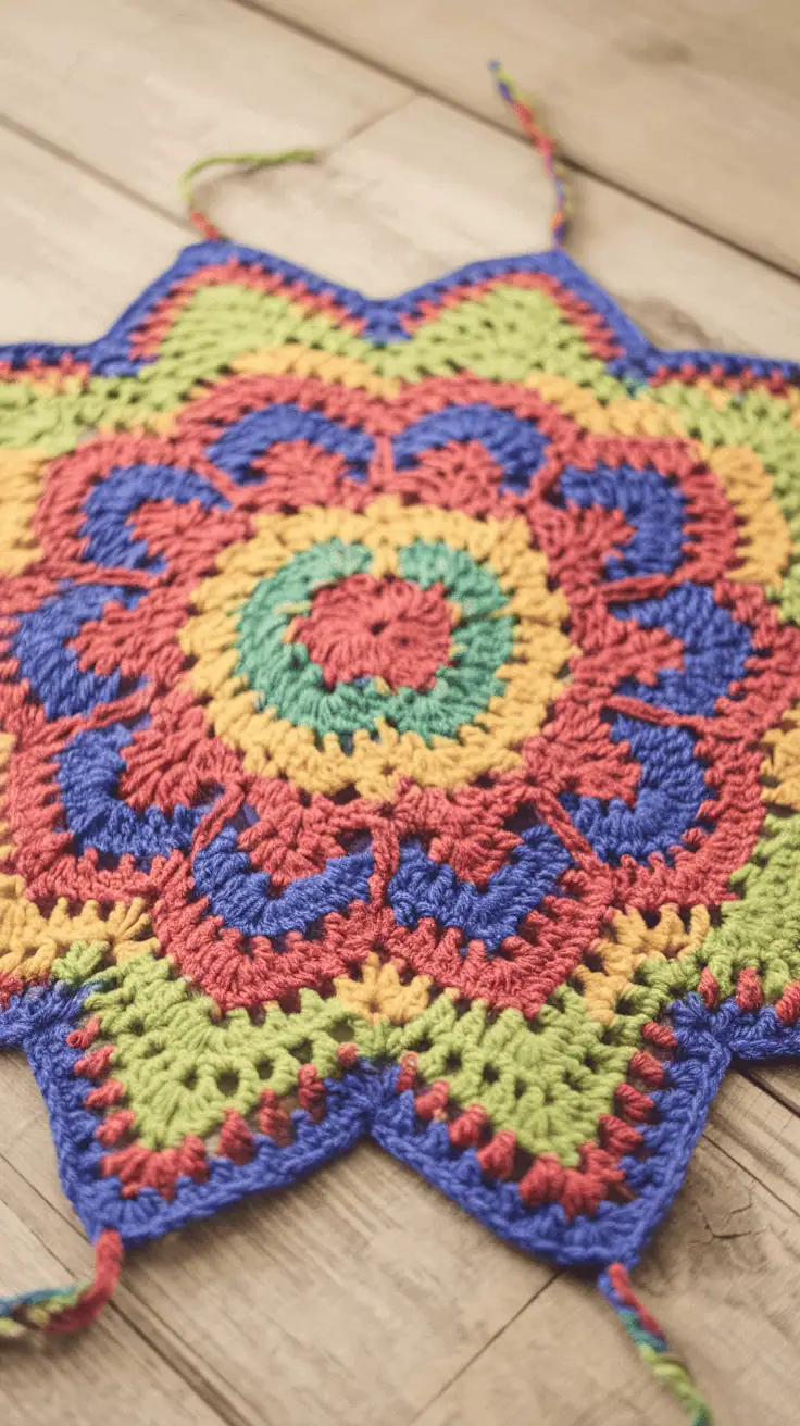 20 Star Blanket Crochet Pattern: Create Cozy Heirlooms for Your Loved Ones 21 a vibrant and colorful crocheted blanket q POHdhyRt