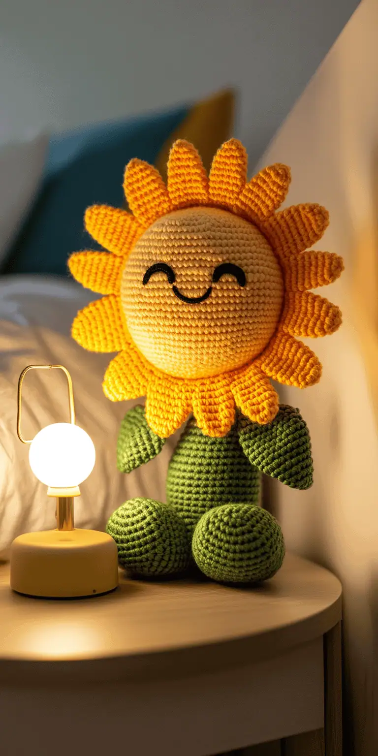 25 Large Sunflower Crochet Patterns: Brighten Your Home with DIY Decor 29 Happy Sunflower Crochet Amigurumi Pattern PDF