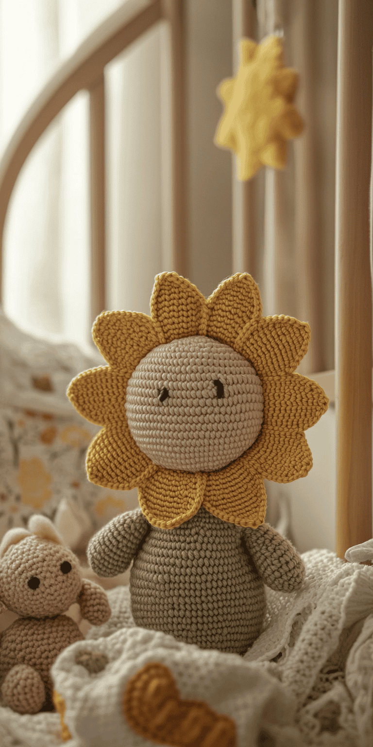 25 Large Sunflower Crochet Patterns: Brighten Your Home with DIY Decor 35 Sunflower Crochet Pattern Adorable Baby Spring Toy
