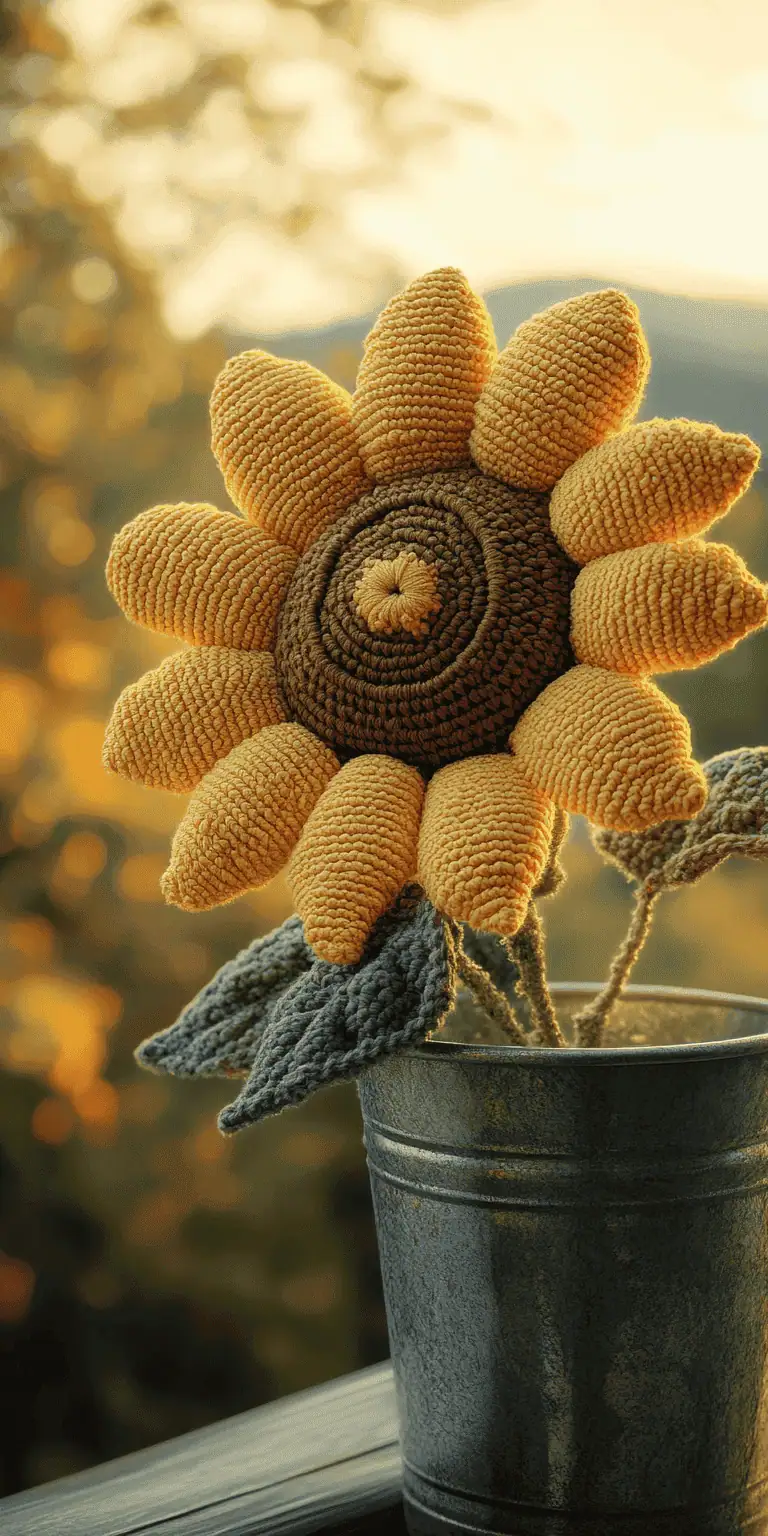 25 Large Sunflower Crochet Patterns: Brighten Your Home with DIY Decor 13 Sunflower Crochet Pattern Instant Summer PDF