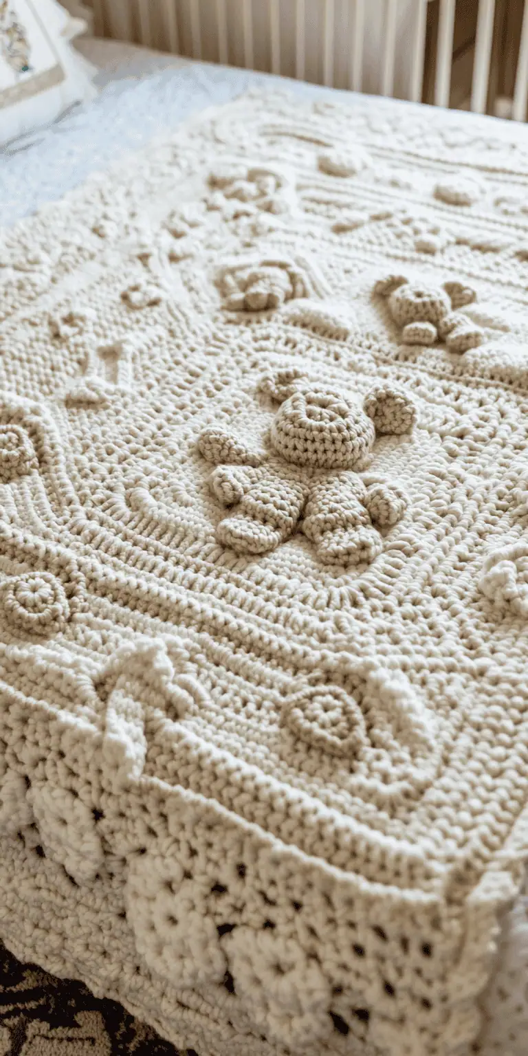 23 Baby Boy Blanket Crochet Patterns: Adorable Designs for Your Little One 15 Teddy Bear Baby Blanket Crochet Pattern
