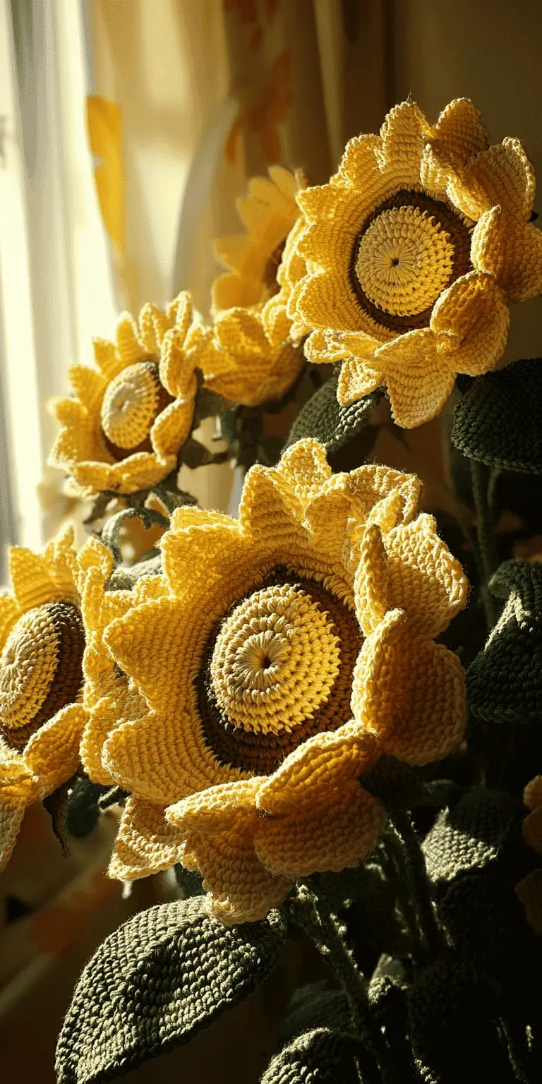 25 Large Sunflower Crochet Patterns: Brighten Your Home with DIY Decor 45 Versatile 3 in 1 Sunflower Crochet Pattern PDF