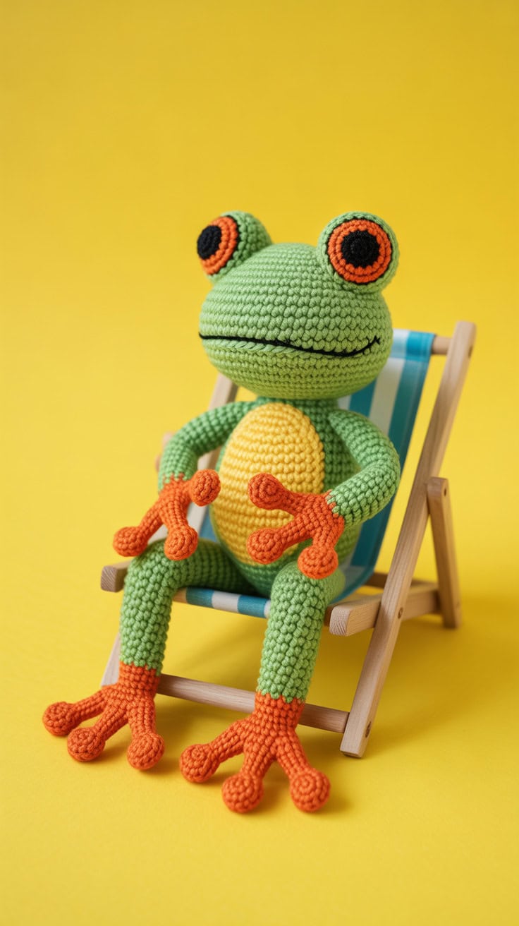 34 Frog Crochet Patterns: Create Adorable Amigurumi for All Crocheters 67 a bright green crocheted frog sitting on p9YHcIR2TfqBlUVuBD8vPQ z2xpCznJTO2qM kECfda3w1
