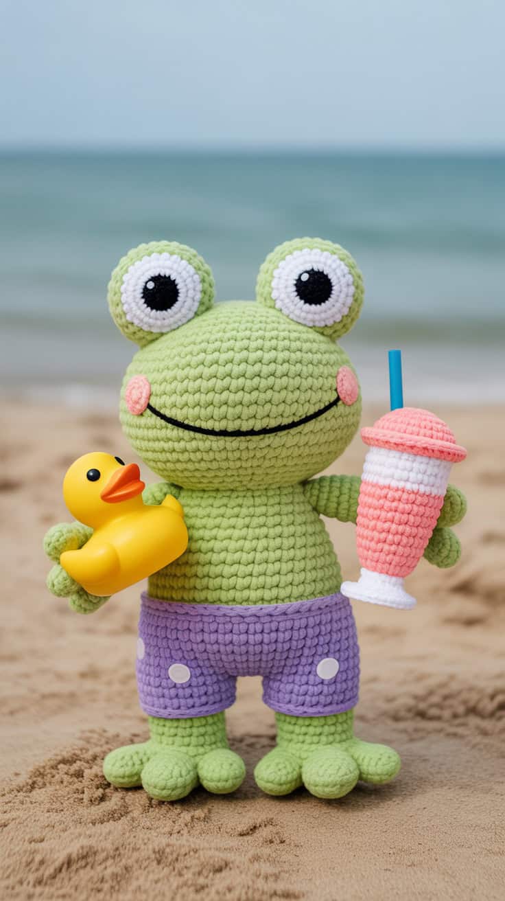 34 Frog Crochet Patterns: Create Adorable Amigurumi for All Crocheters 35 a close up photograph of a crocheted plu qbzu