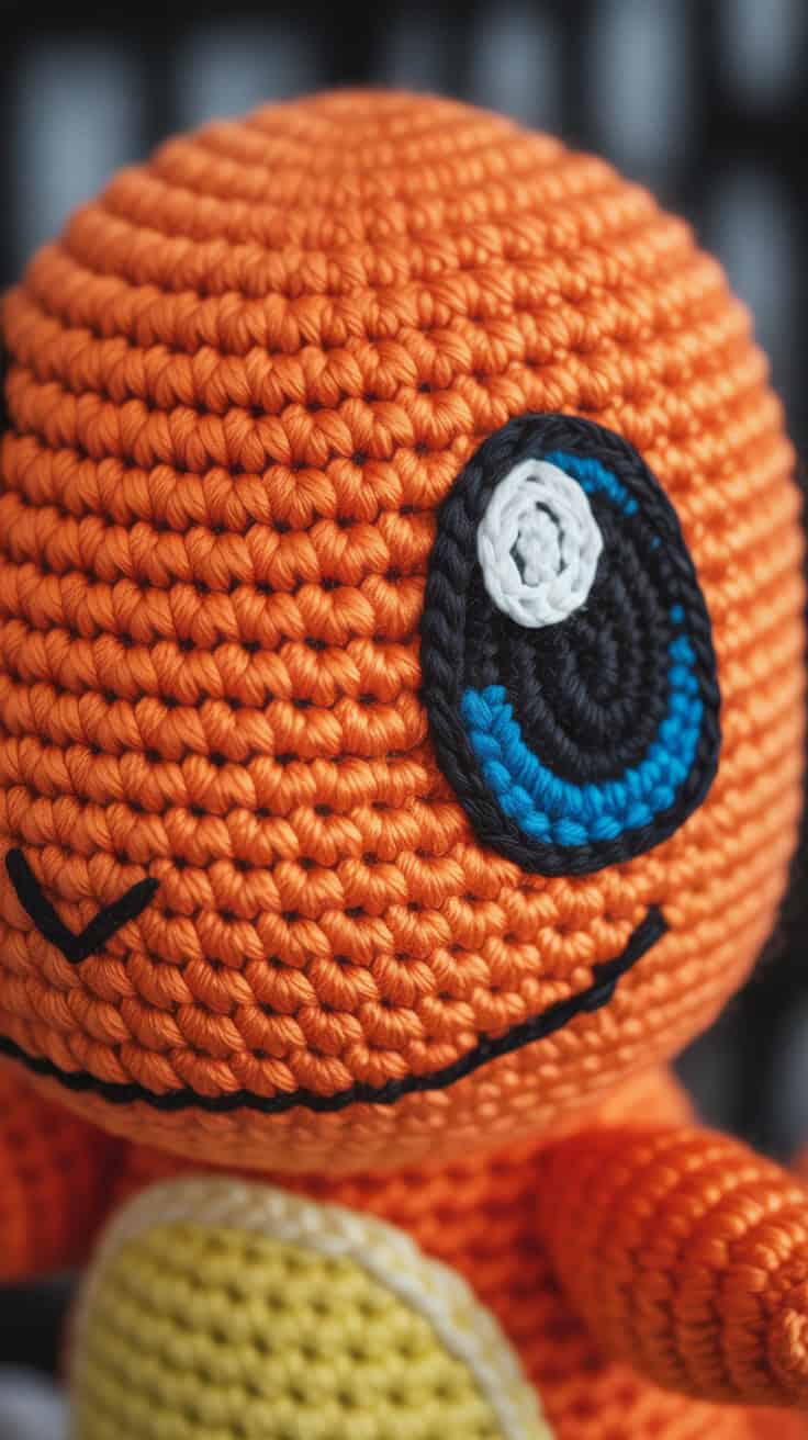a close up photograph of a crocheted pok 2GV OhlVQ1CmDflyt 4pfw Rs7g XU9R WJoZQoD9O8TQ