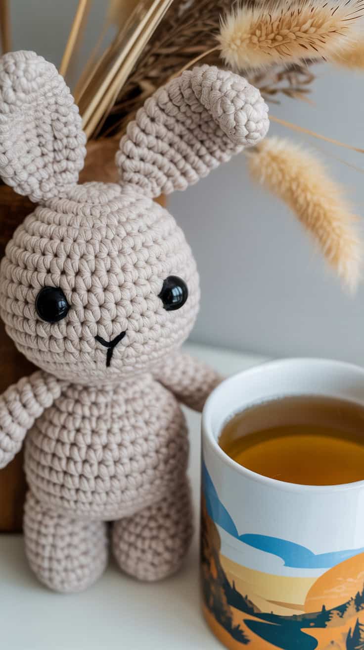 18 Easter Bunny Crochet Patterns: Celebrate Spring with Handmade Charm 28 a close up photograph of a handcrafted