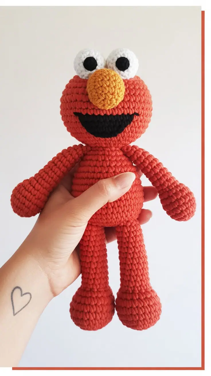 10 Elmo Crochet Patterns: Fun and Easy Projects for Sesame Street Fans 6 a close up photograph of a handmade croc ooztTxRBRh6GyEjz