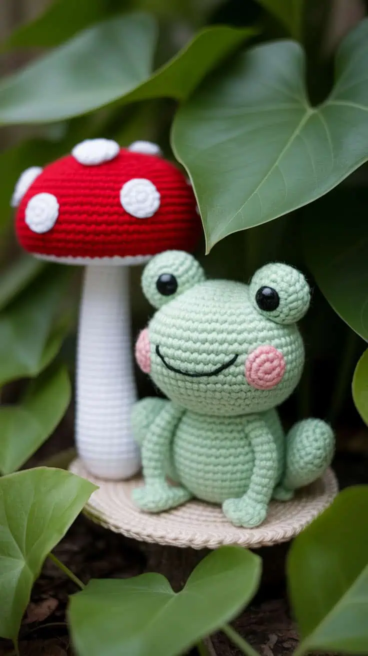 34 Frog Crochet Patterns: Create Adorable Amigurumi for All Crocheters 19 a close up photograph of a small crochet 2kgF2cLgRb62gvDNJGmSHw IrjaHKGJSVy4bif7cHjAHA cover