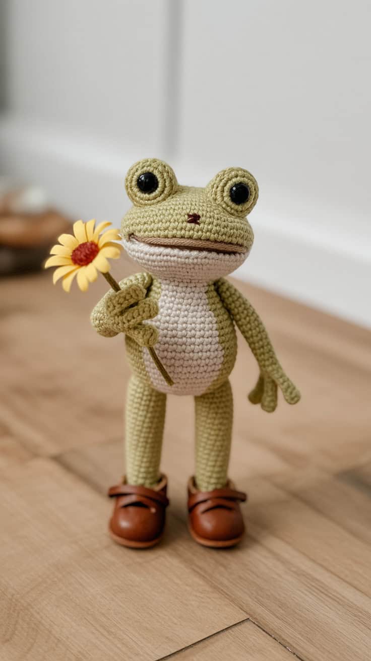 34 Frog Crochet Patterns: Create Adorable Amigurumi for All Crocheters 31 a close up photograph of a small crochet sXFAA0TpRn6HUkZuVeC2lw aPZg44JPTqyAEXeram5ppg