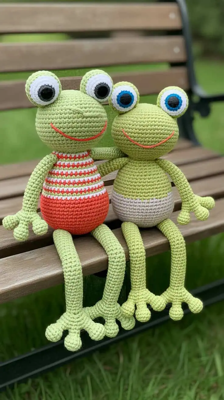 34 Frog Crochet Patterns: Create Adorable Amigurumi for All Crocheters 53 a close up photograph of two handcrafted GiF9K hiSOCqD4IlD3gdrg E2EApN1qS4qc3eVVccYf1w