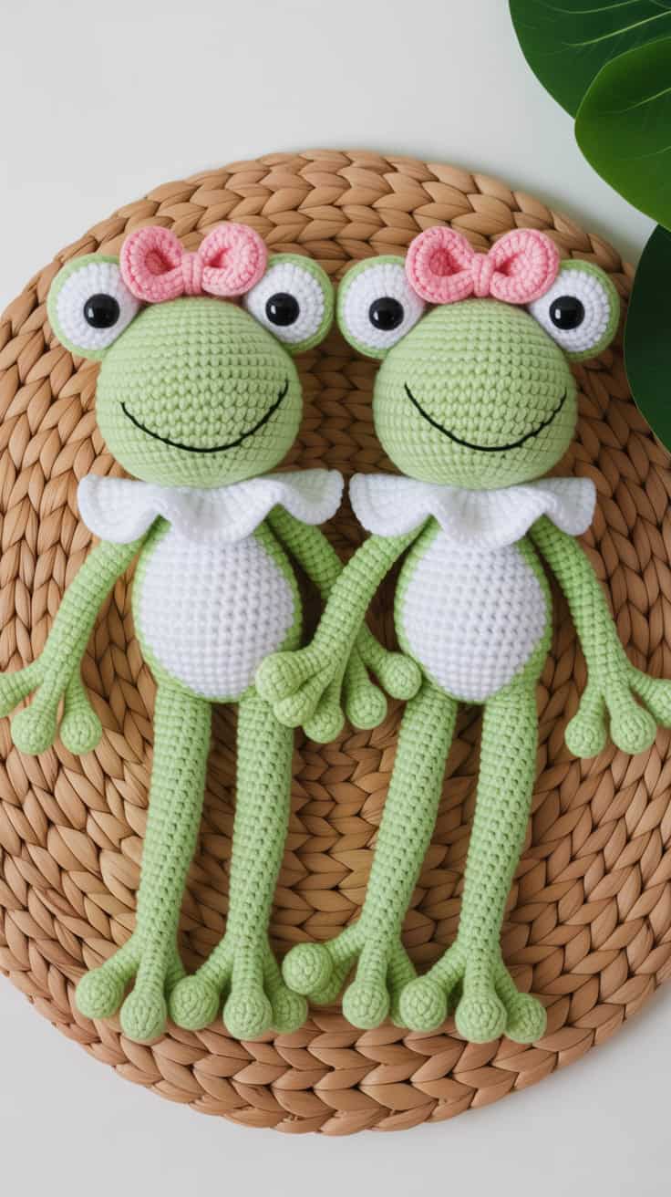 34 Frog Crochet Patterns: Create Adorable Amigurumi for All Crocheters 49 a close up photograph of two handcrafted ZpB0RggNScG8pTebVzmJ g A7QY3 3XSCqX24ERuBIyNA cover