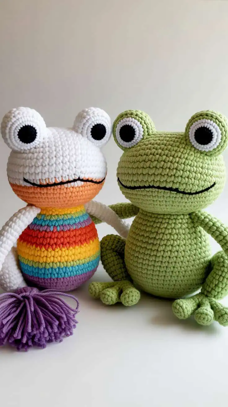 34 Frog Crochet Patterns: Create Adorable Amigurumi for All Crocheters 57 a close up photograph of two handcrafted yK ciWanR32y6i46NKK2pw MLIIqk3gQJSp5idzl6YnrQ