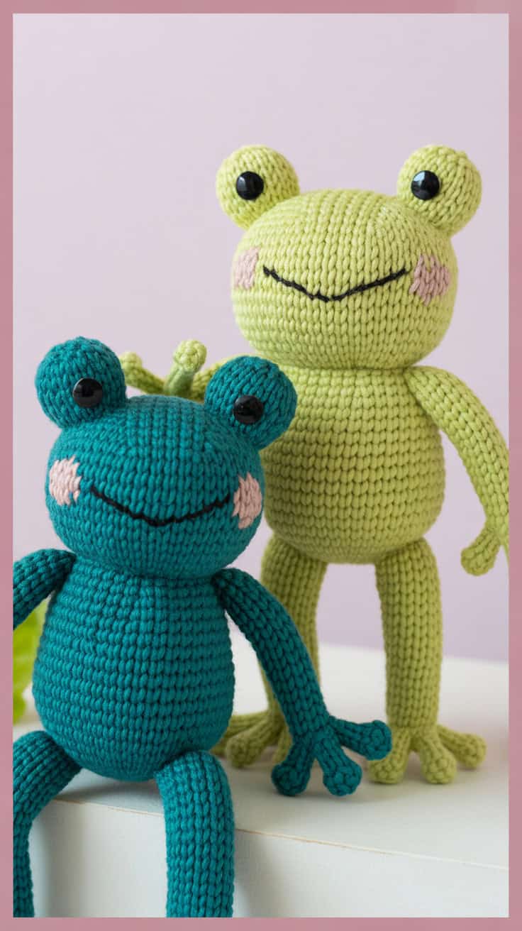34 Frog Crochet Patterns: Create Adorable Amigurumi for All Crocheters 23 a close up photograph of two knitted fro YggRg6CMRUyp8R7pJuGEUQ V KKMrEETg2qwXcTVTJCeA