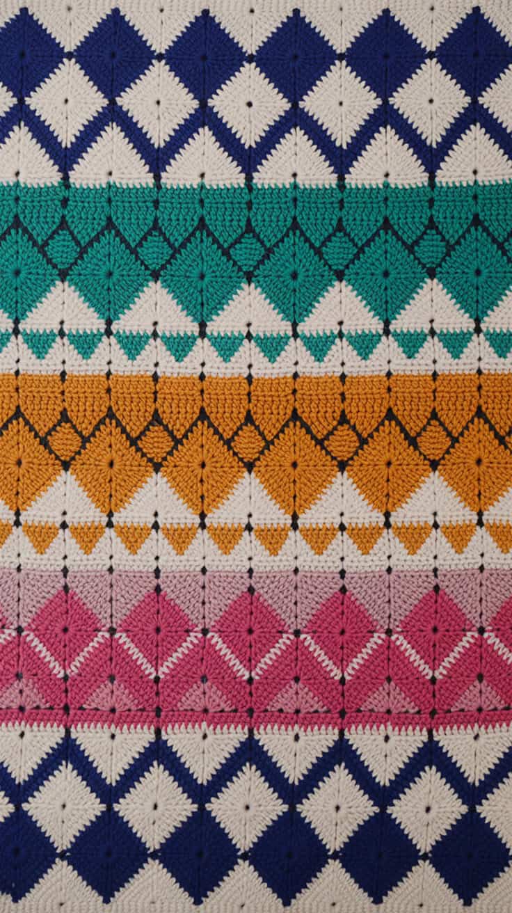 26 Mosaic Crochet Patterns: Boost Your Skills with Vibrant Designs 16 a detailed overhead photograph of a hand XZyYkFR
