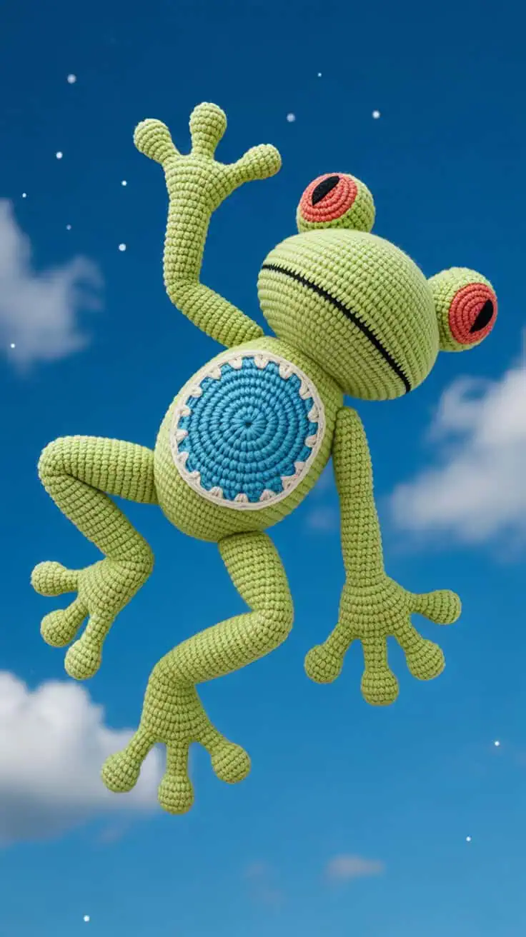 34 Frog Crochet Patterns: Create Adorable Amigurumi for All Crocheters 21 a detailed photograph of a bright lime