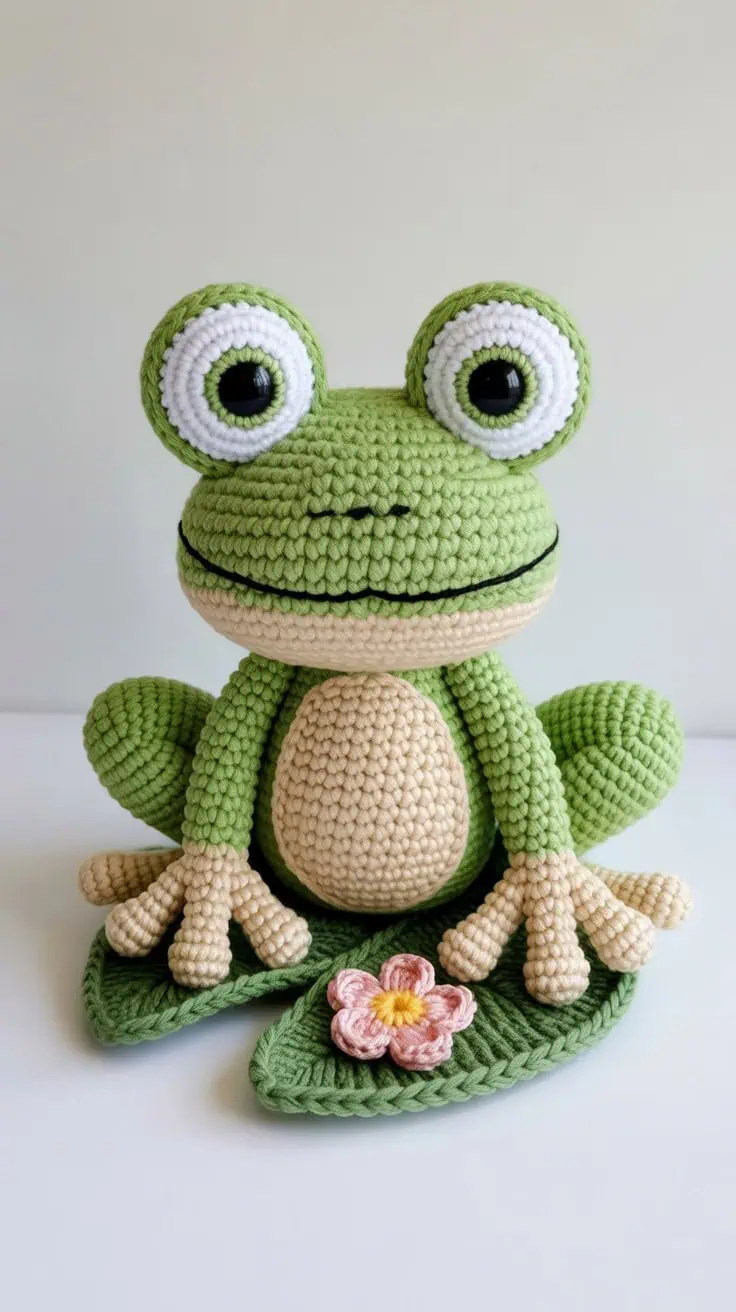 34 Frog Crochet Patterns: Create Adorable Amigurumi for All Crocheters 63 a detailed photograph of a handcrafted