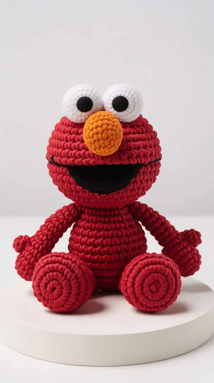 10 Elmo Crochet Patterns: Fun and Easy Projects for Sesame Street Fans 2 a photograph of a handmade crochet amigu 0UDUE5c0Sgql7ix