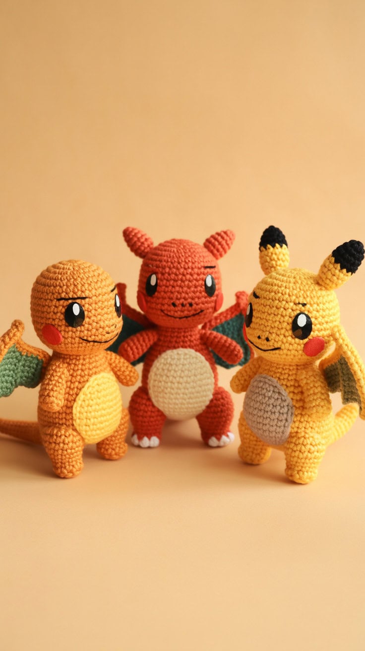 a photograph of three handcrafted pokemo fD4Ng2jjRaKdyzD gy62HA EEcO4MdfQ5mdBOhu7dW89w