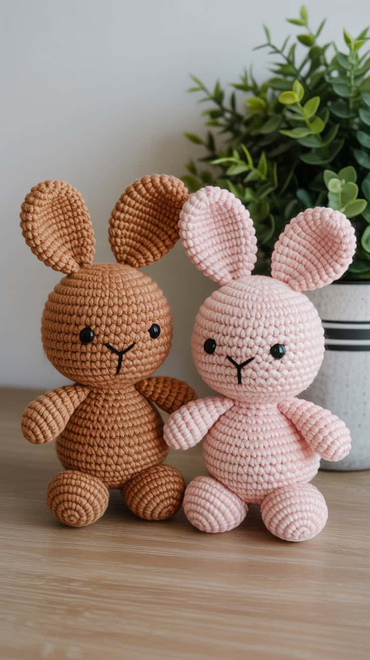 18 Easter Bunny Crochet Patterns: Celebrate Spring with Handmade Charm 36 a photograph of two handcrafted crochet 5q JeLSyQbWBGDUr7SbrGQ JsGzvNFvTqmzhBP9PVlG5w