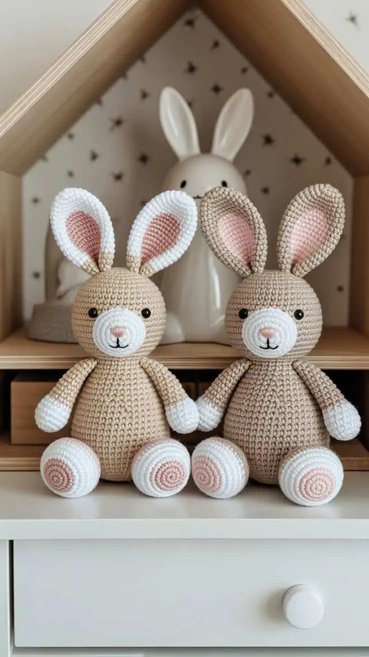 18 Easter Bunny Crochet Patterns: Celebrate Spring with Handmade Charm 8 a photograph of two handcrafted crochet qLSOZJLiSXqcNx8utQXUnA 1A0PgV aSU68AG rBu2lEg