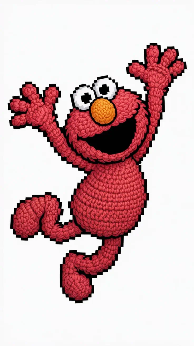 a pixelated crochet illustration of elmo tZDlj7D0TV TUum9vI2Q6g 3UYp7Q7QQmyIWMowTgOQQA