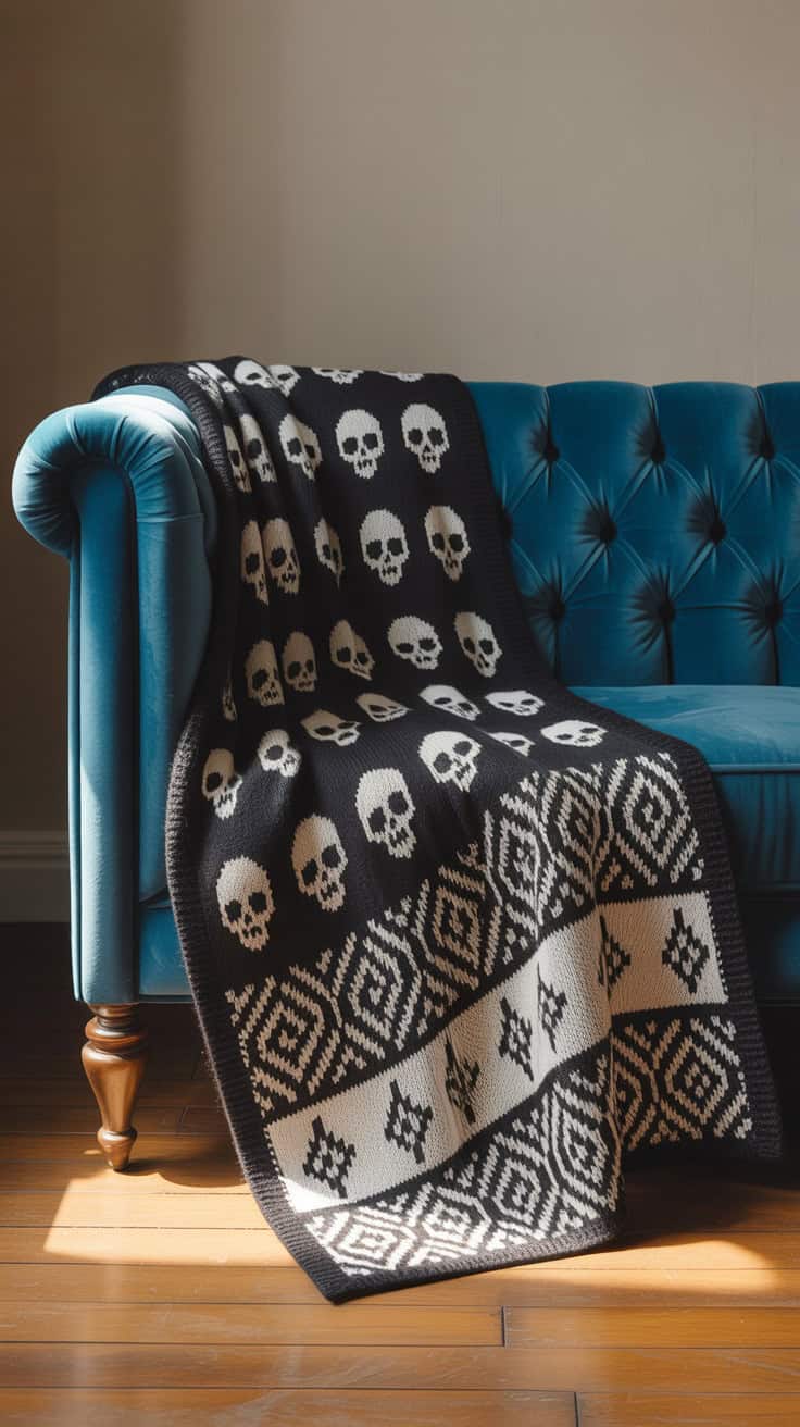26 Mosaic Crochet Patterns: Boost Your Skills with Vibrant Designs 4 a styled interior photograph of a black 49aNiEVwTQekpuDQN BEzw Bo0F YSITcat8UDDdJFO8Q