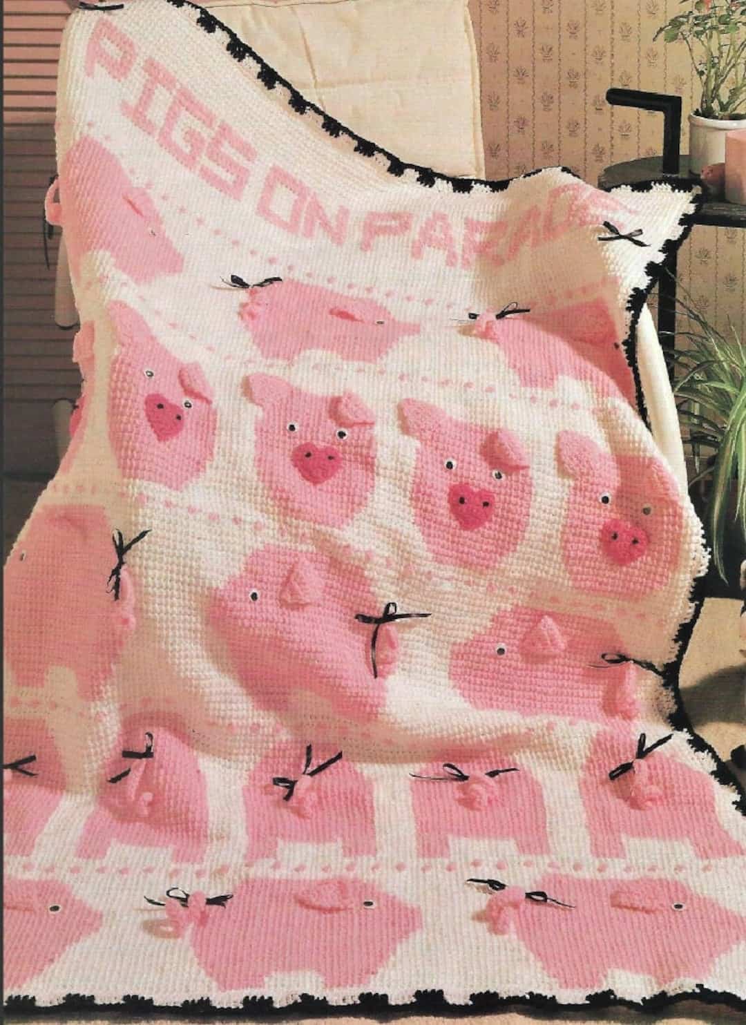 Our List of Adorable Crochet Pigs: Create Your Own Pig Plushie! 17 Vintage Crochet Little Piggies Afghan Pattern
