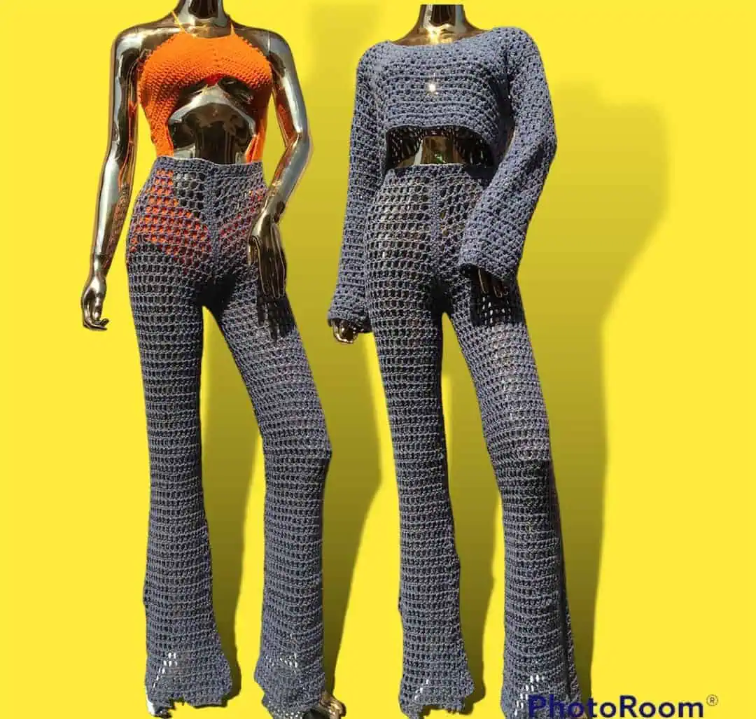 Crochet Fashion Pieces Perfect for the Next Coachella Event 18 Rave Bell Bottoms