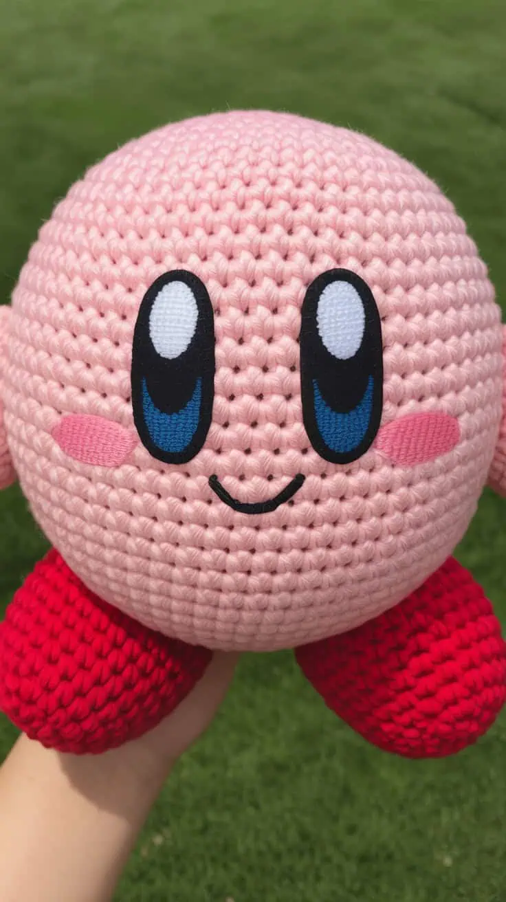 27 Kirby Crochet Patterns: Unleash Your Creativity with Fun Designs! 30 a close up photograph of a handmade croc 8i51ES7xTmWfWcAXApkr w IgqwwpUcS3uhfKHLZD3aJw cover