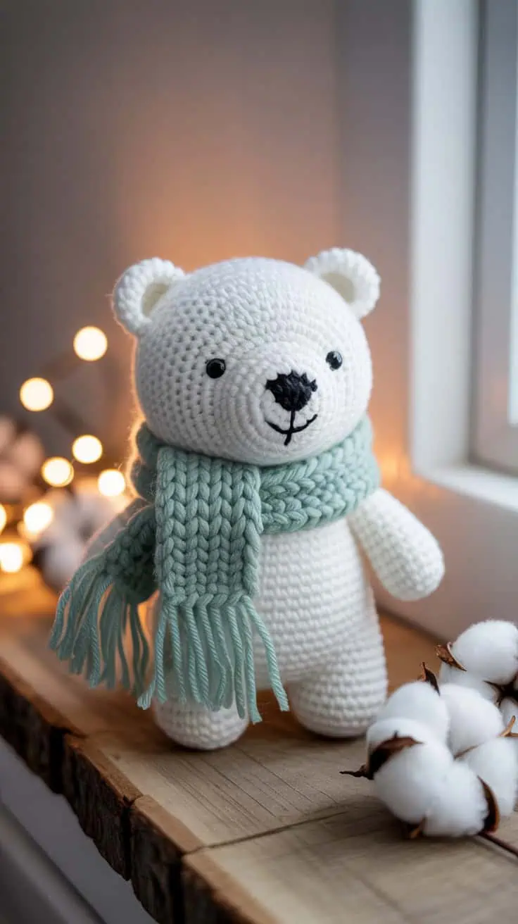 19 Polar Bear Crochet Patterns: Create Adorable Keepsakes for Everyone! 34 a close up photograph showcases a