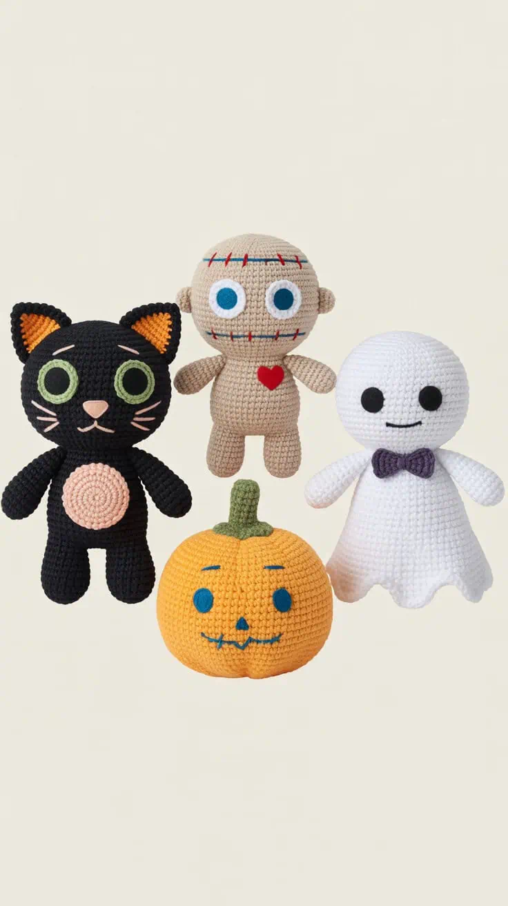 28 Halloween Crochet Patterns: Spooktacular Projects for All Ages 28 a collection of four handmade crochet ha zNOBslgFS5 fB0BqyP aoQ f87vaAncTIOS0D7PynAYgw