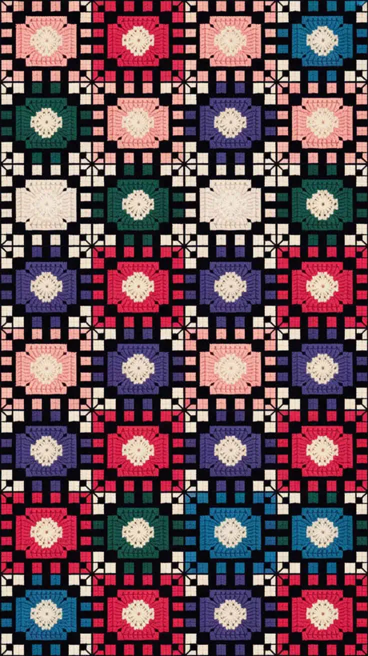 a crocheted pattern design featuring a
