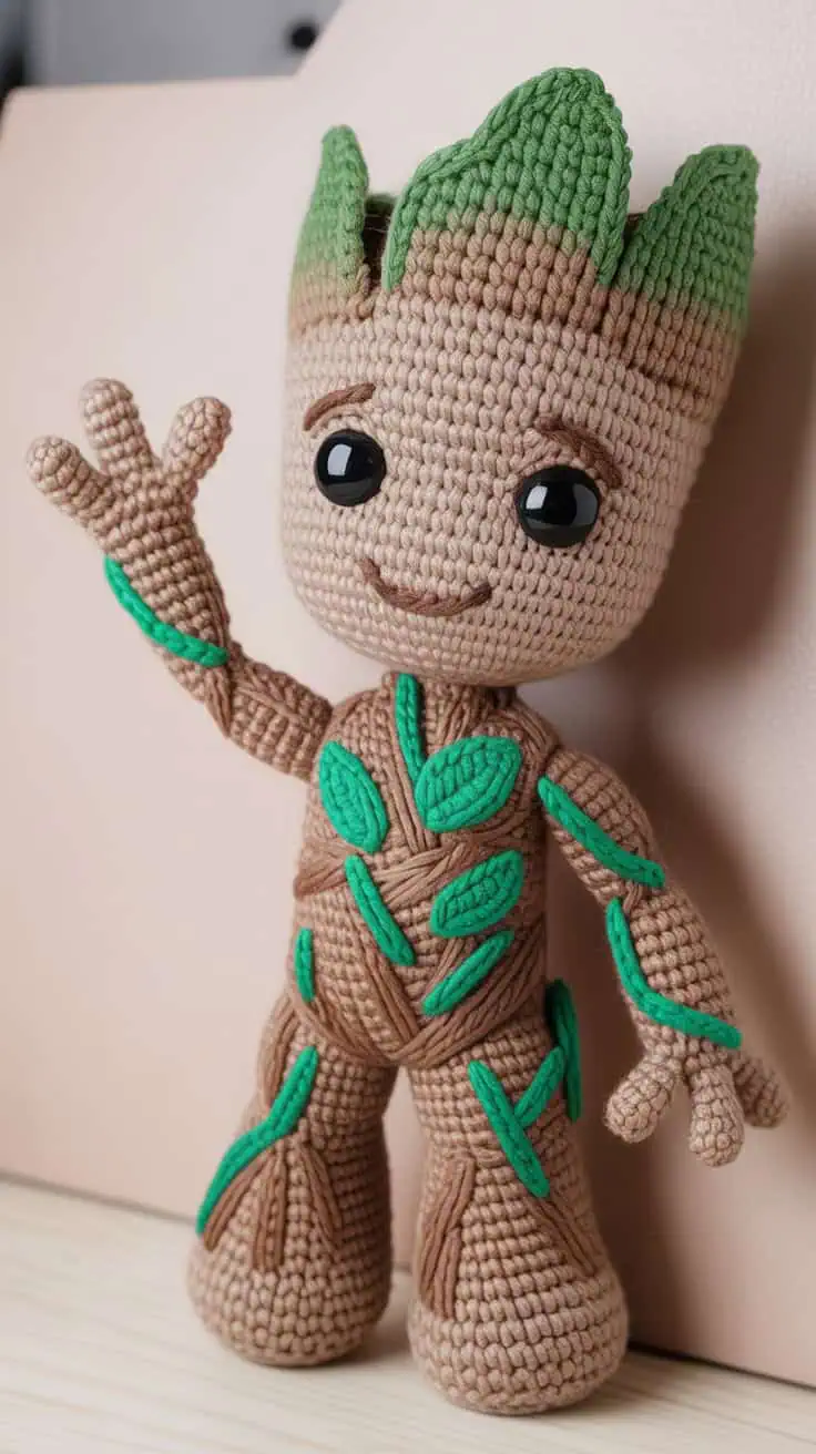 a handcrafted crochet doll of baby groot EhdBIGgmQgaJNsNCwEf6Lw pmrjecswTLiolPKzHAXp3A