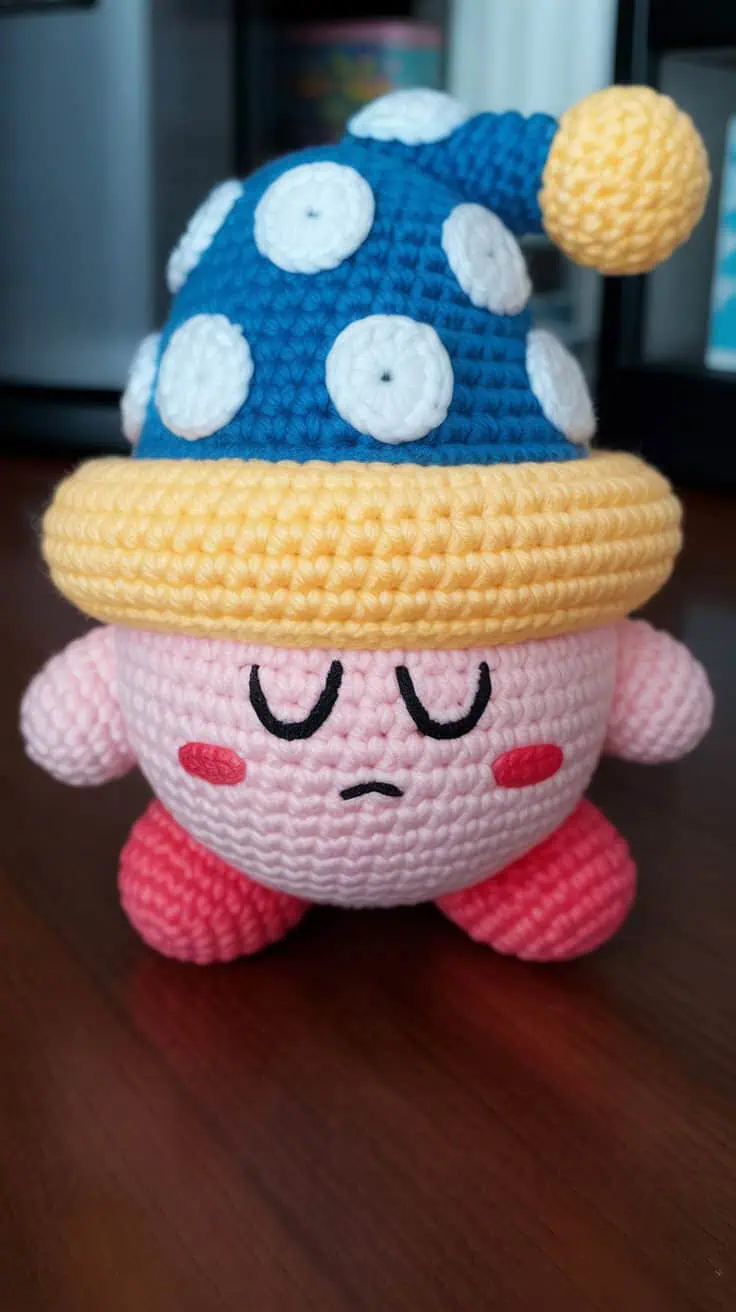 27 Kirby Crochet Patterns: Unleash Your Creativity with Fun Designs! 24 a handmade crochet plush kirby toy of a 0 Y1upibTZK8o0aJQODLlA k9YkUzmMSveWQsBn7rn9Ow cover