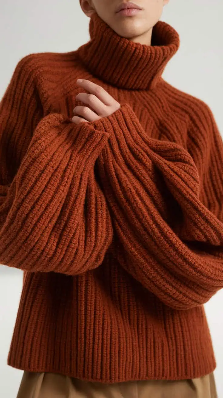 a photo of a person wearing a chunky rib shUhtWHFR6yBmVGlq0VZ7g IE6IvGNUQSy9nYrva3LFTw