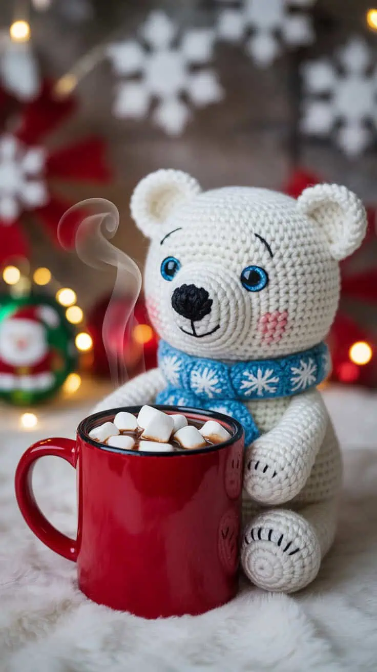 19 Polar Bear Crochet Patterns: Create Adorable Keepsakes for Everyone! 24 a photograph of a charming crocheted