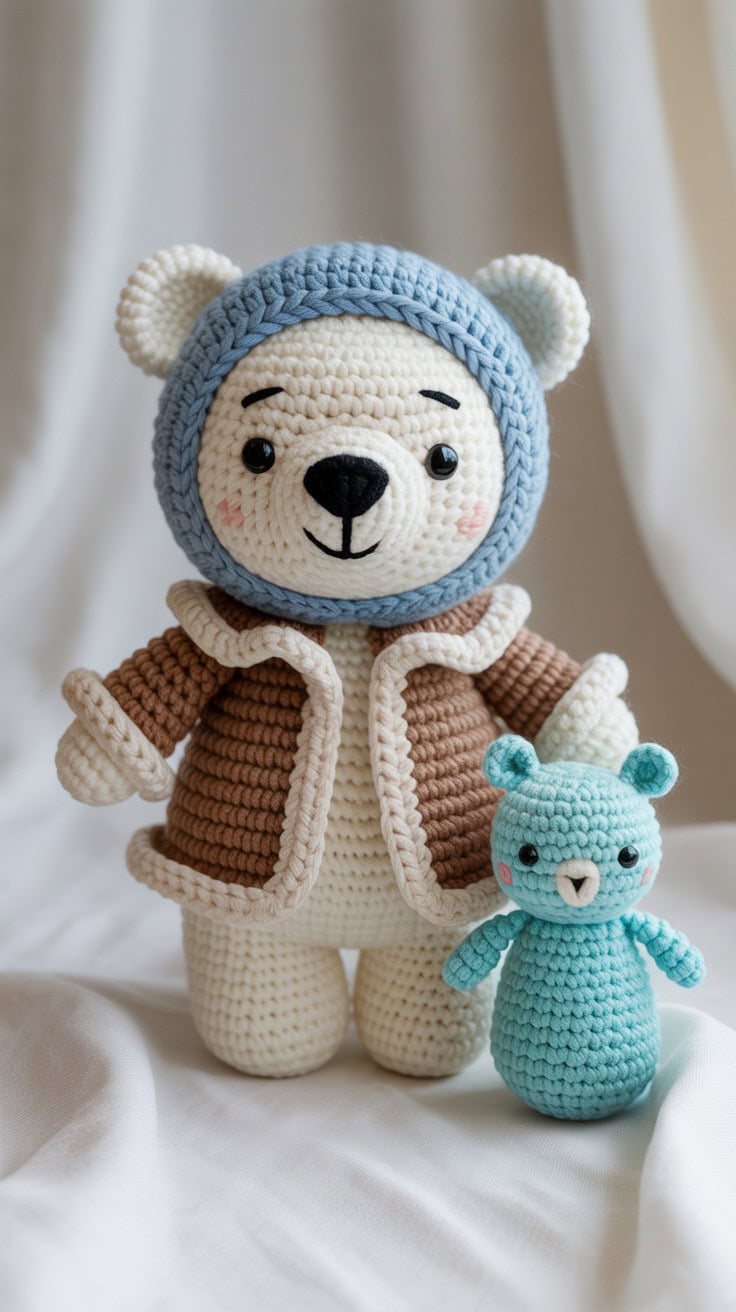 19 Polar Bear Crochet Patterns: Create Adorable Keepsakes for Everyone! 36 a photograph of a charming handcrafted c R1QI5COSTw